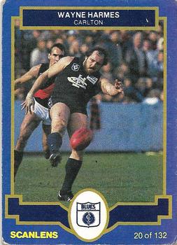 1986 Scanlens VFL #20 Wayne Harmes Front
